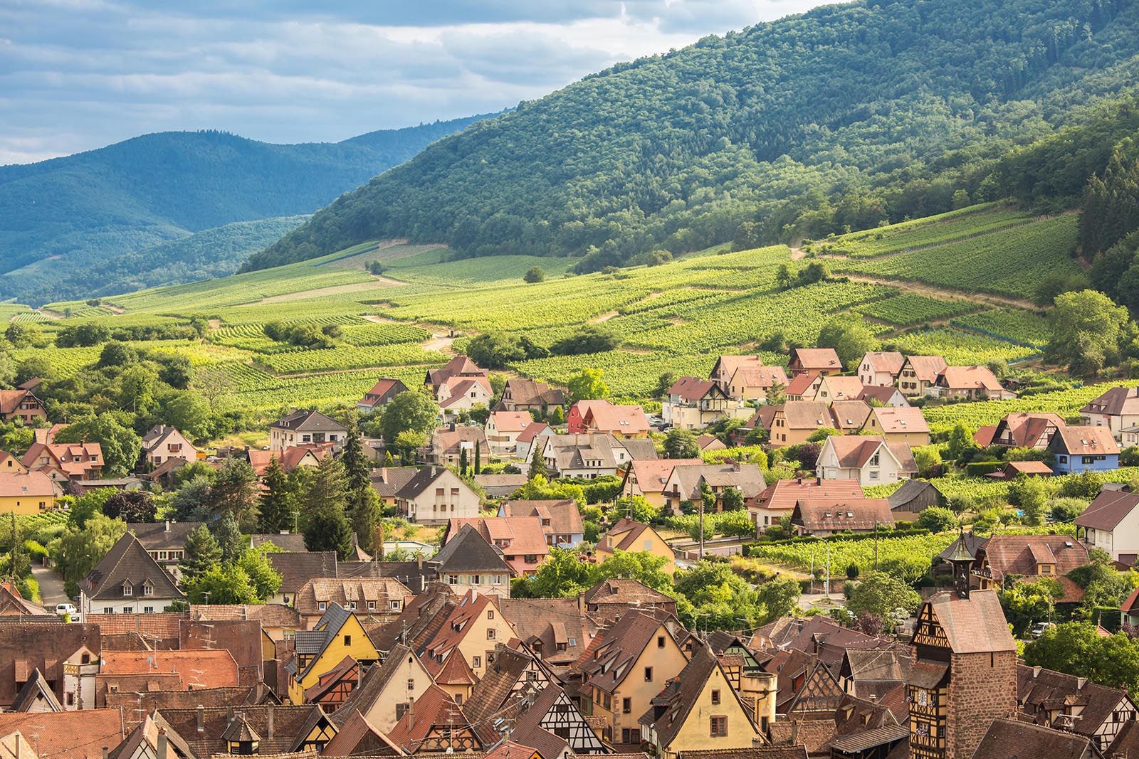 Hôtel La Couronne in Riquewihr : a hotel of charm on the Alsatian wine route, in the heart of the vineyard and a medieval village